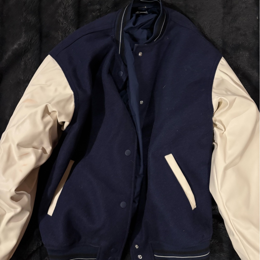 Navy and Cream Varsity Jacket